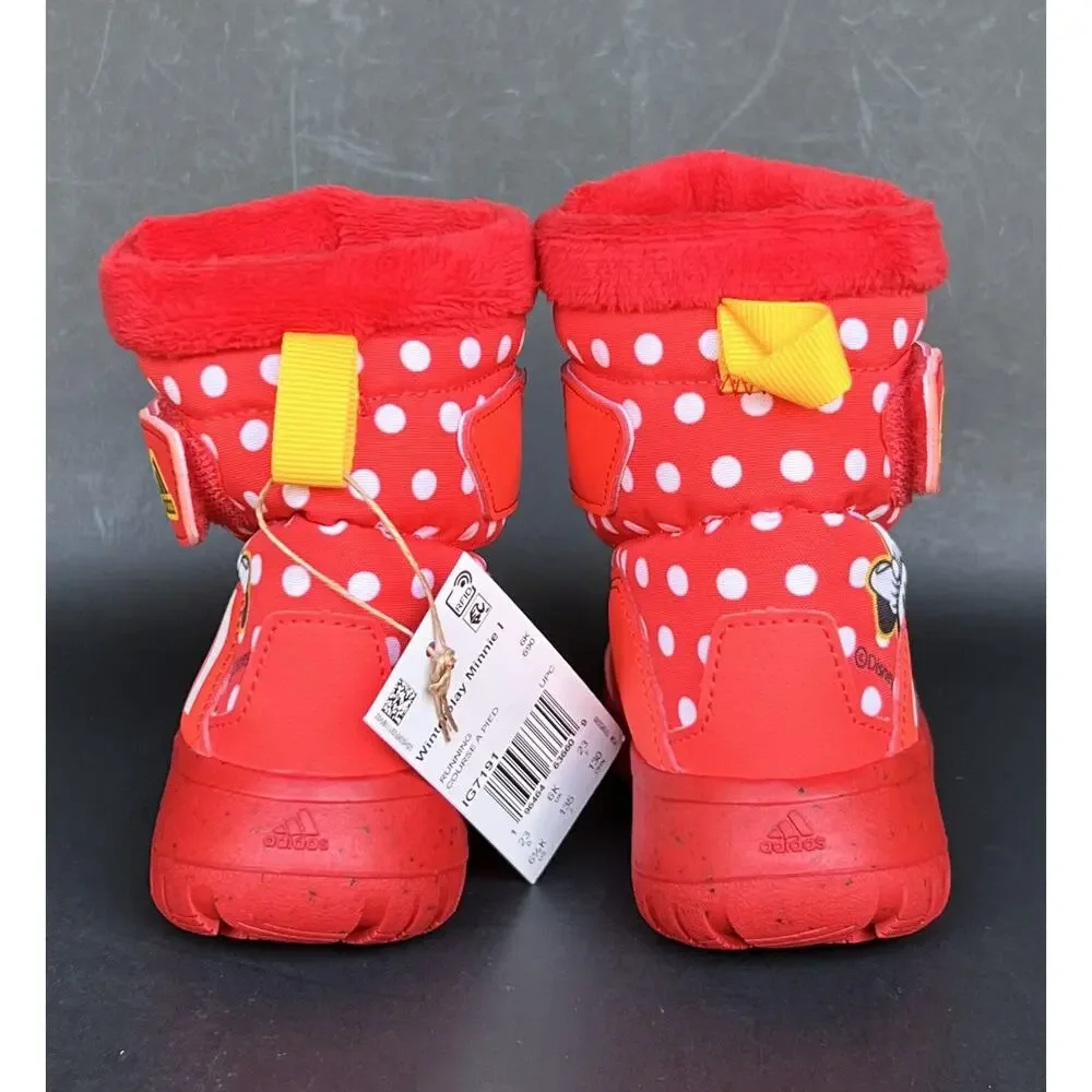 Adidas X Disney Winterplay Minnie Mouse Red Snow Boots 6.5 Baby Size NWB